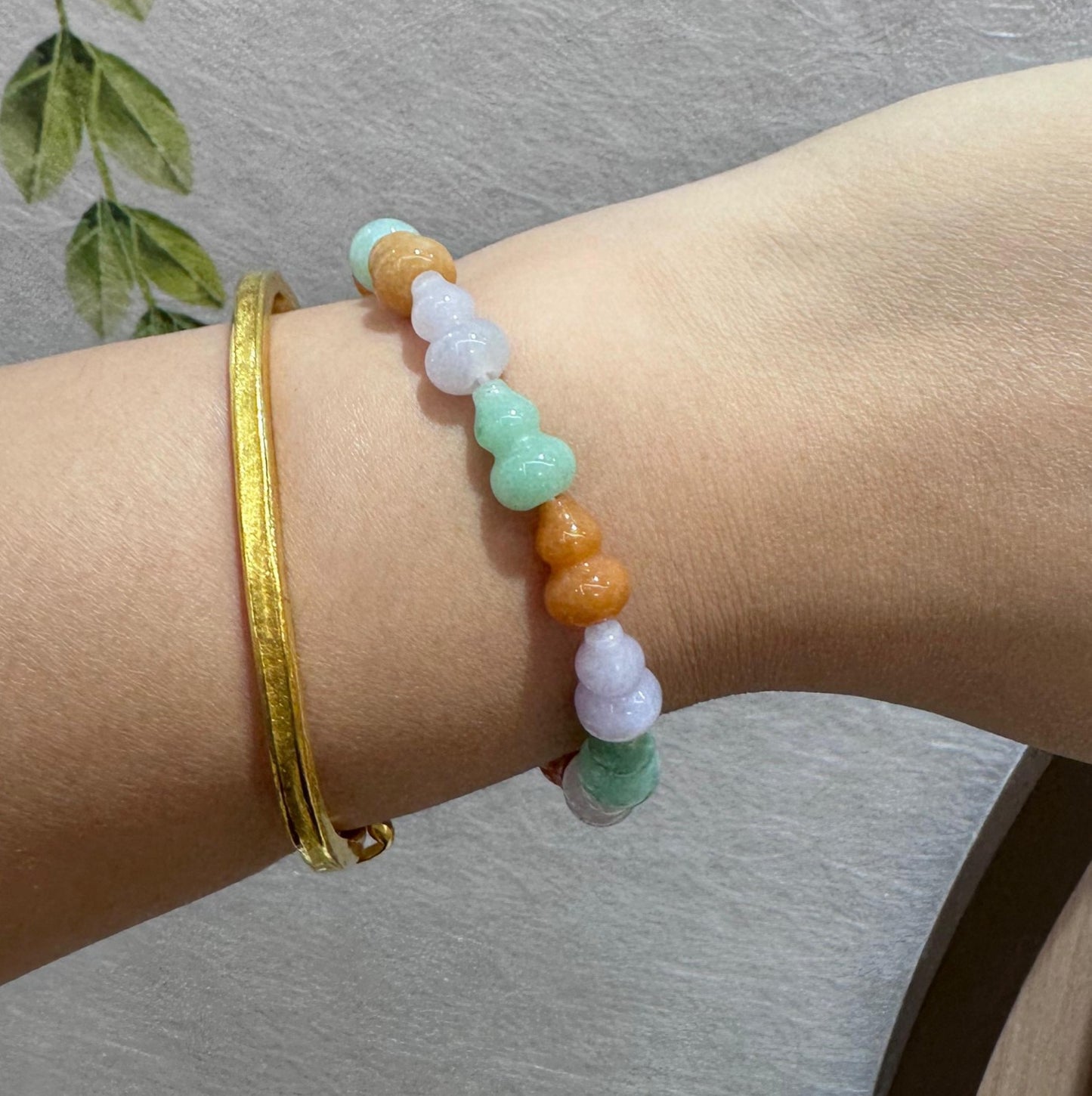 三彩葫蘆翡翠手串