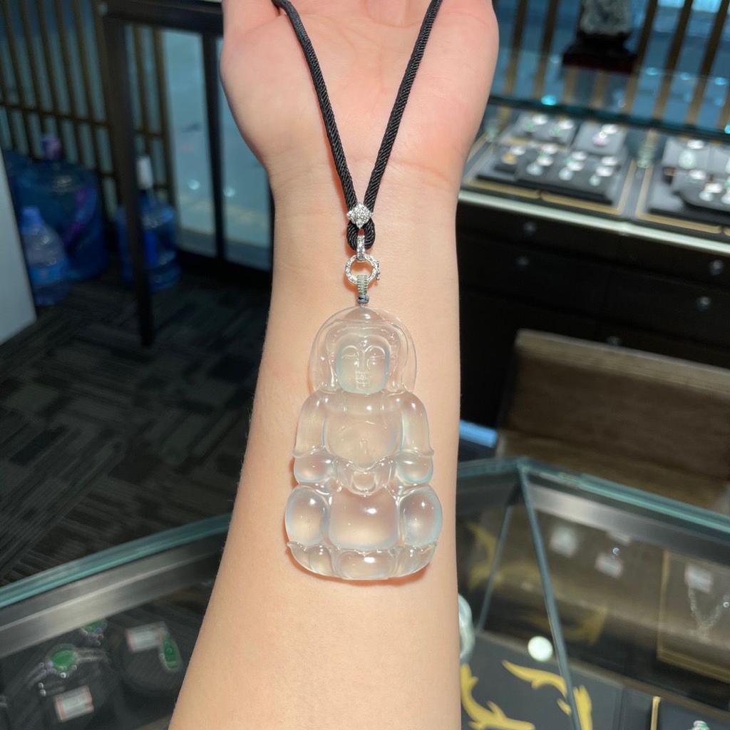 冰玻璃種素衣淨瓶觀音