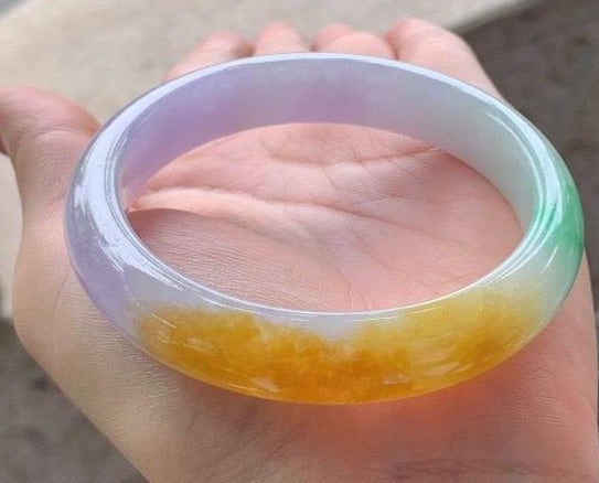 高冰三彩平安鐲