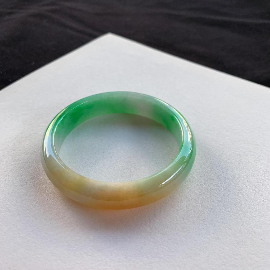 陽綠黃翡平安鐲