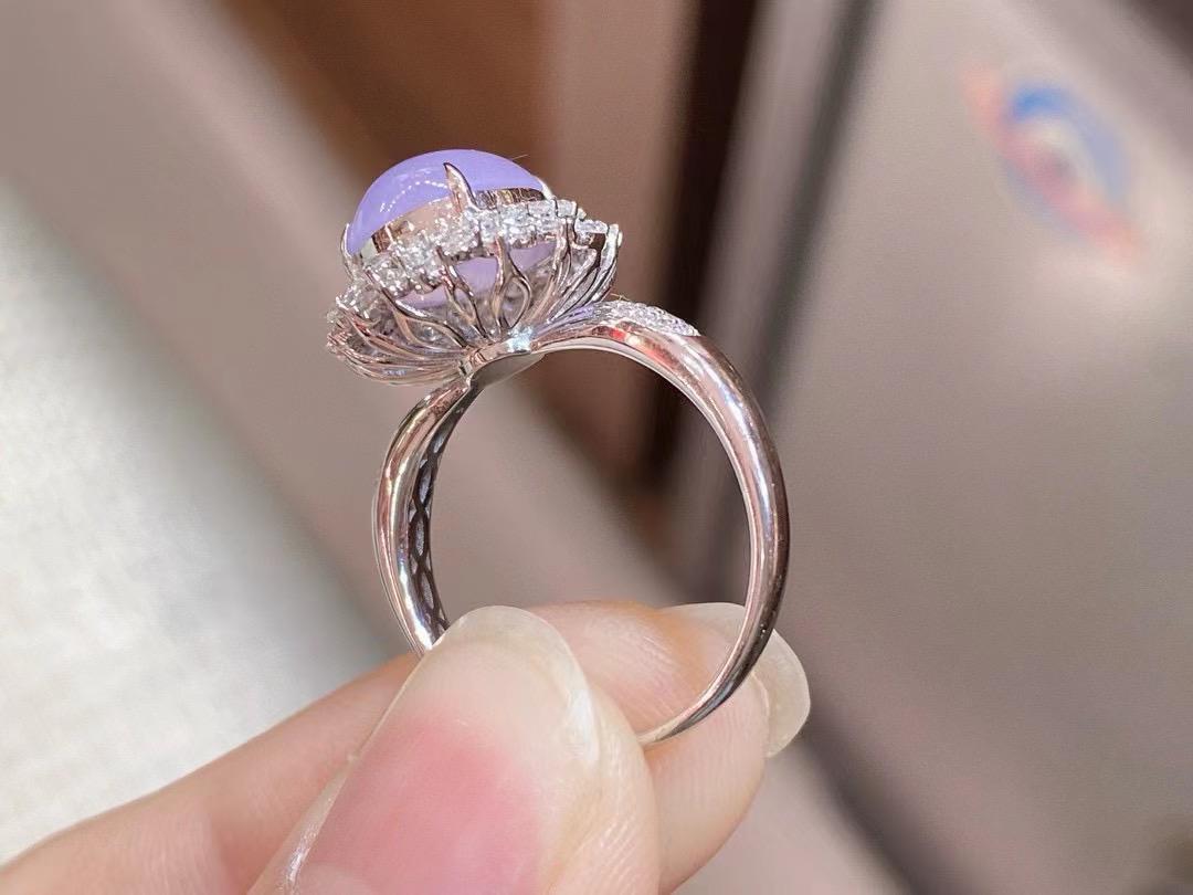 冰紫蛋面戒指