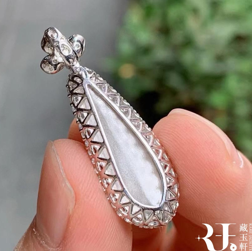 冰甜綠飄花福瓜吊墜