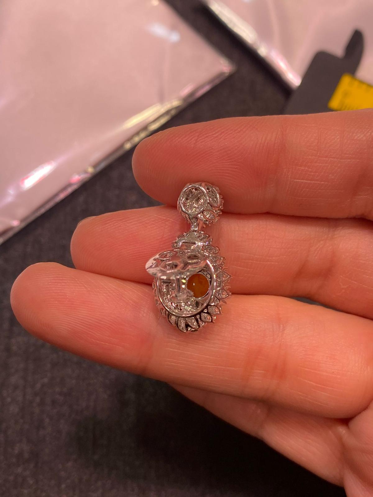 冰黃翡蛋面吊墜