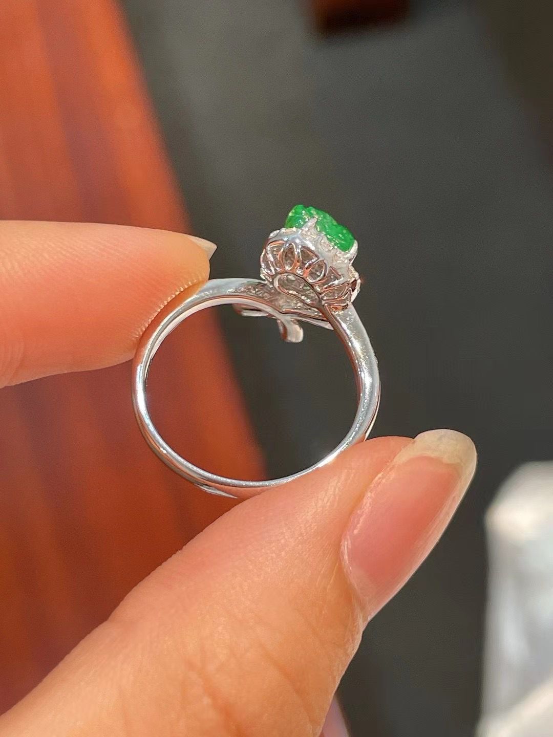 冰陽綠貔貅戒指