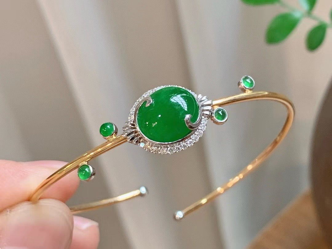 冰陽綠蛋面手鐲