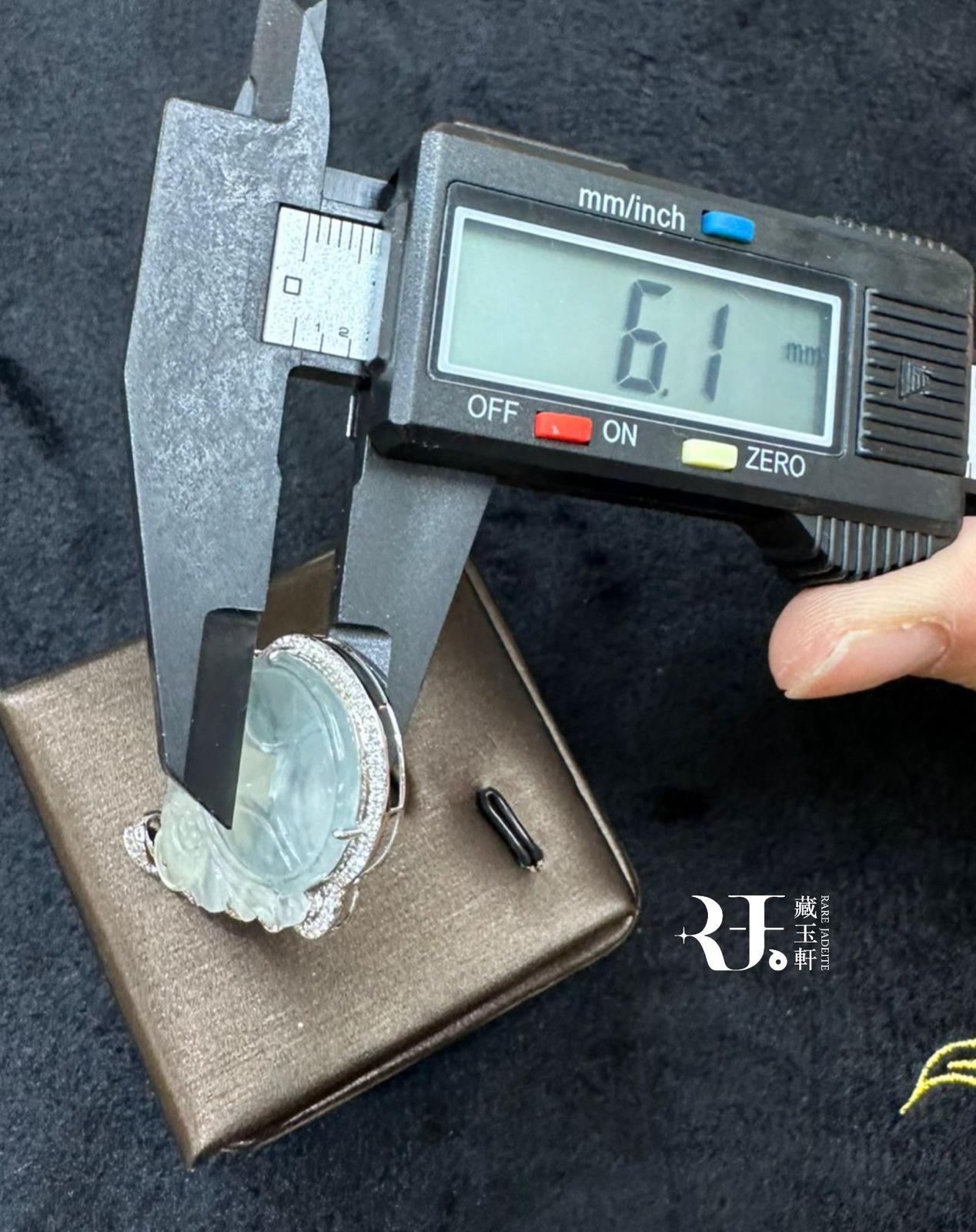 冰種蝙蝠銅錢扣吊墜