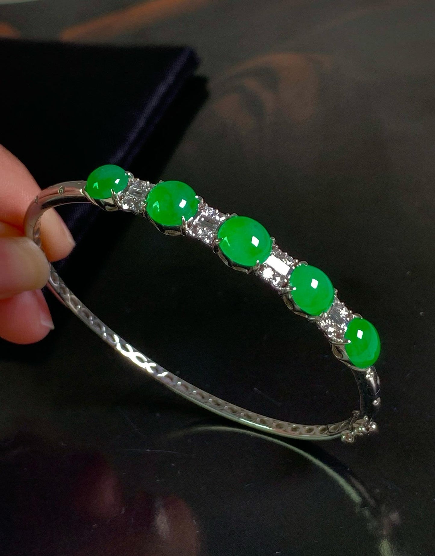 冰陽綠蛋面手鐲