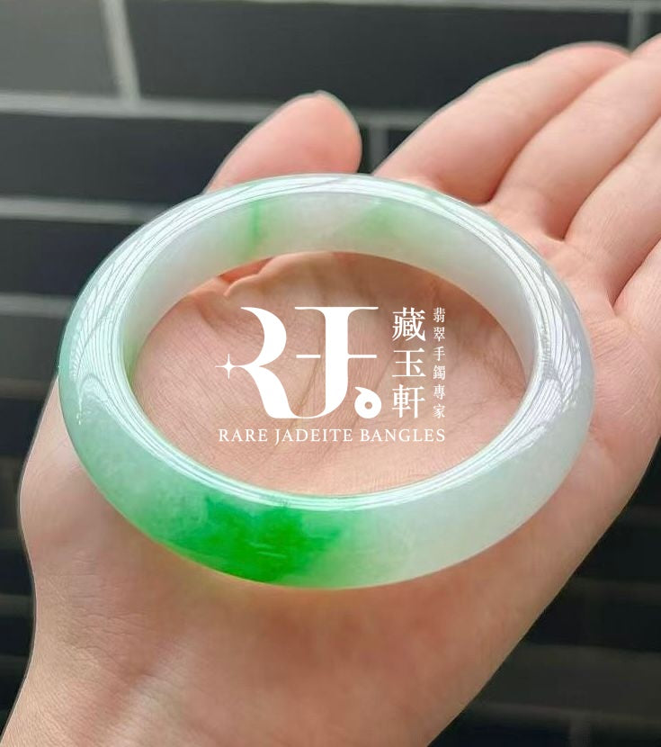 陽綠白底青平安鐲