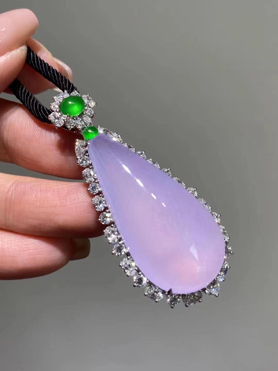 高冰紫水滴吊墜