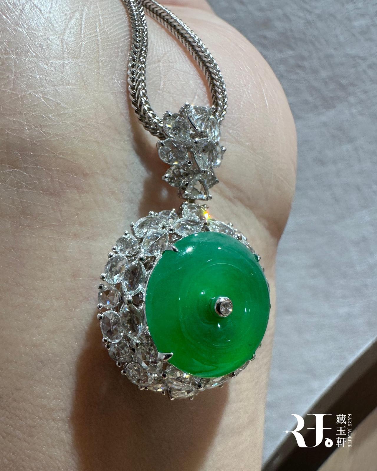 滿綠平安扣吊墜