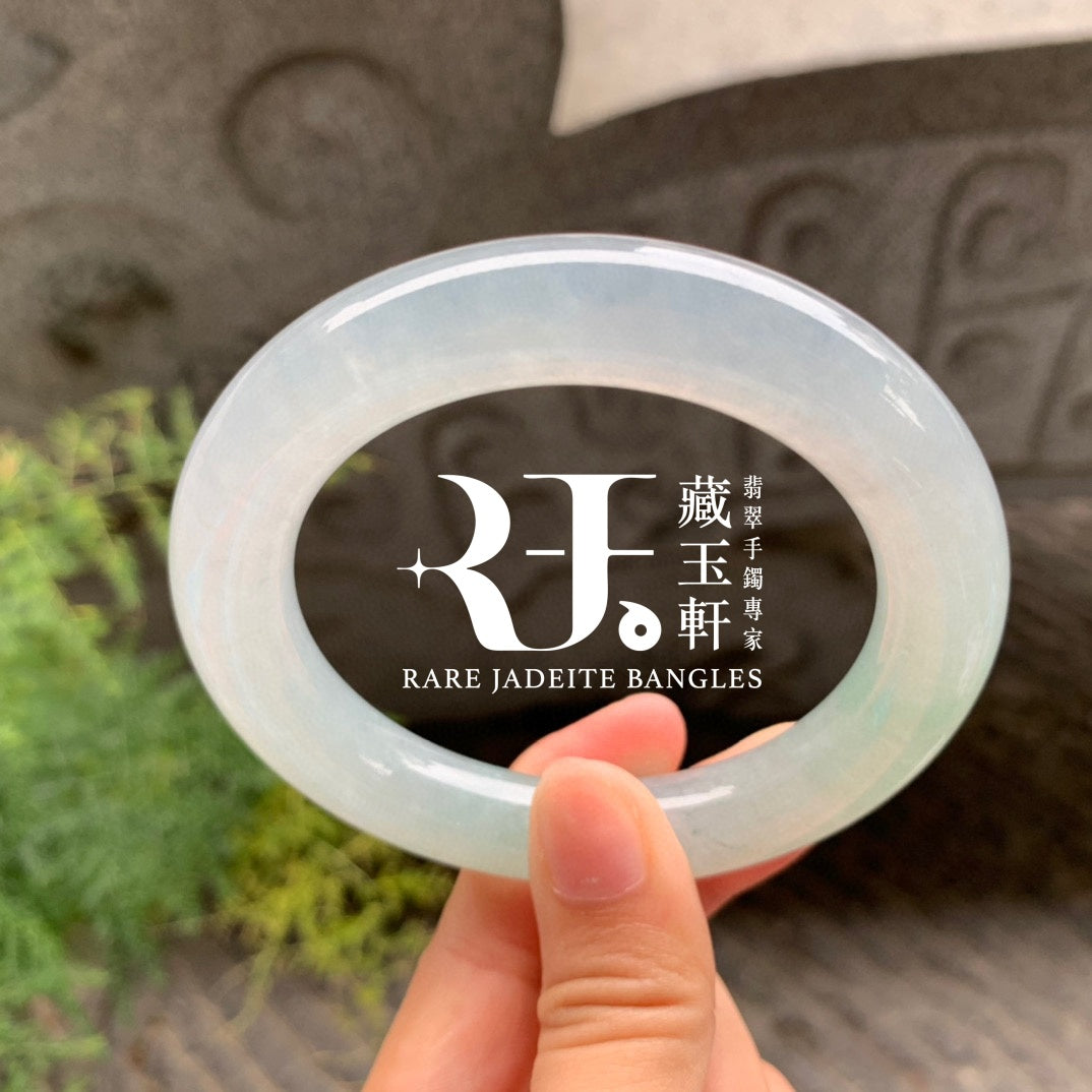 冰種晴綠圓條鐲