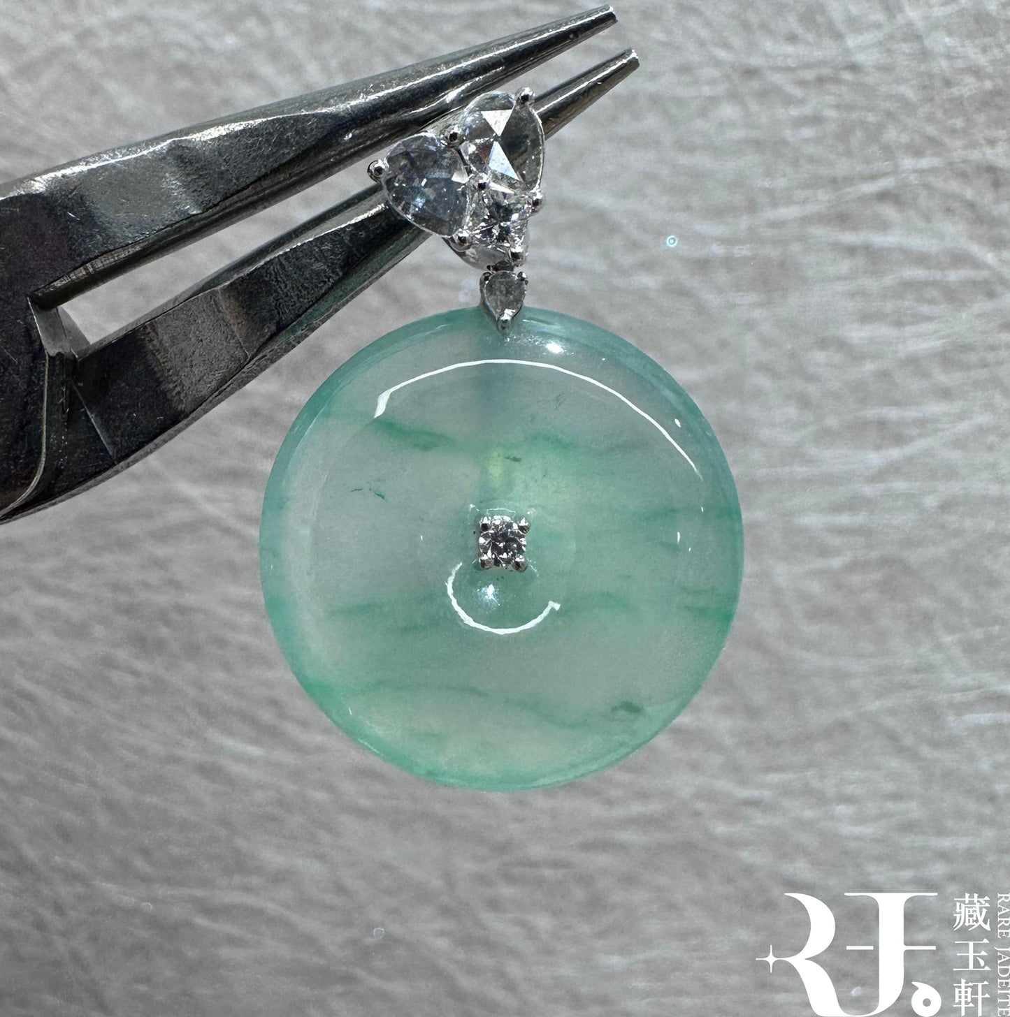 冰飄綠花平安扣