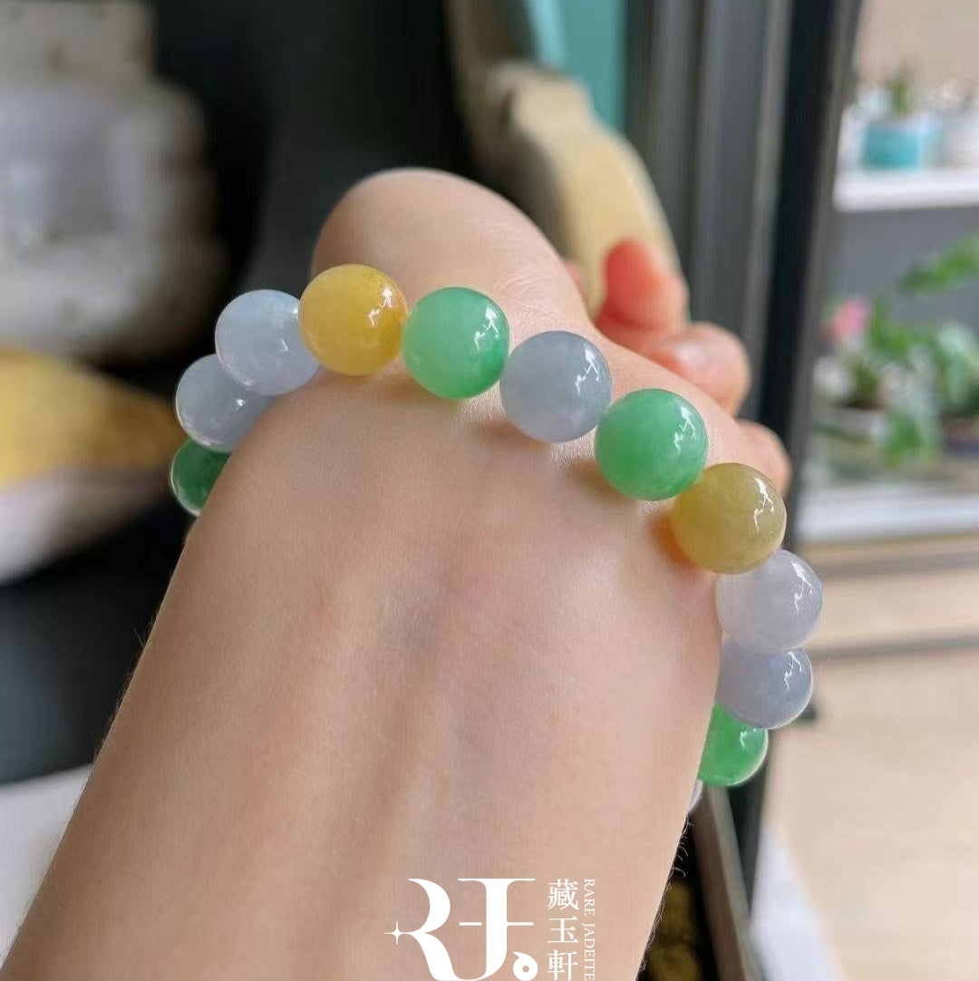 冰彩糖翡翠手串