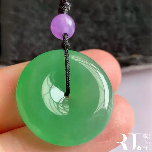 翡翠甜綠平安扣