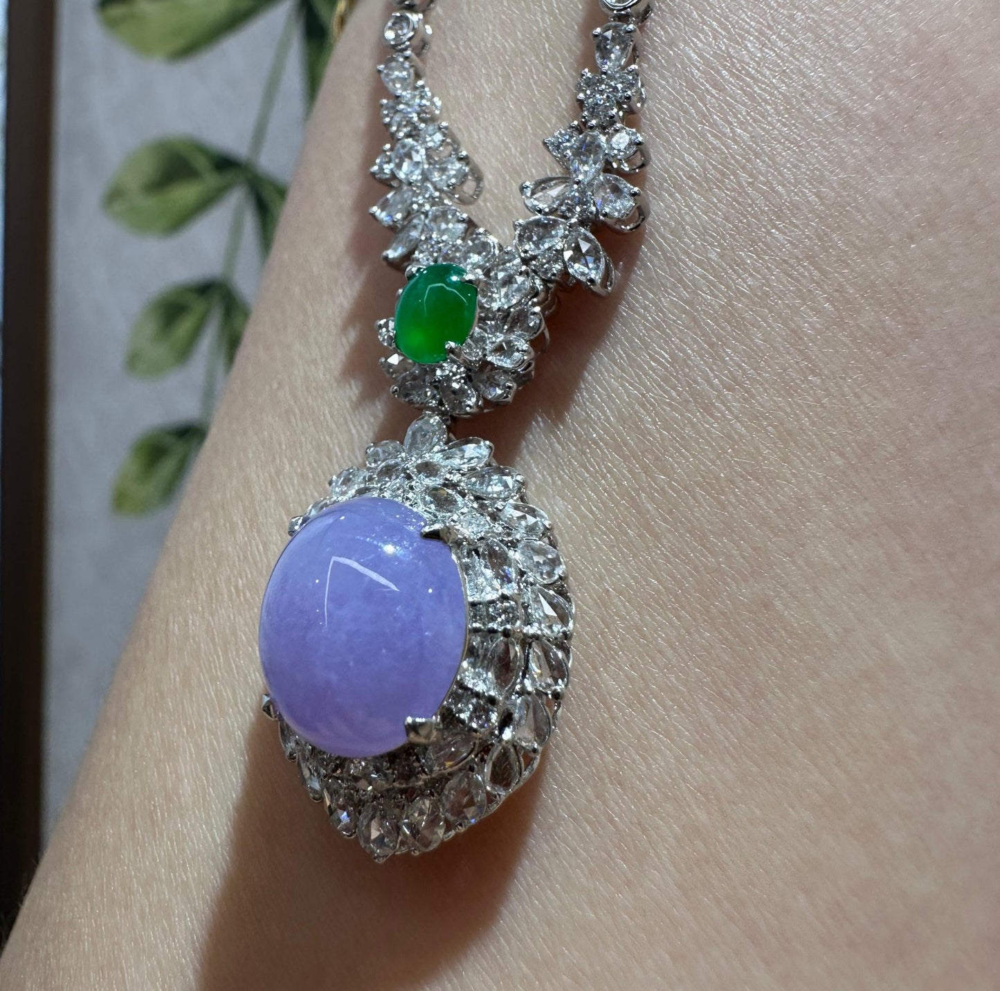 紫羅蘭蛋面項鍊