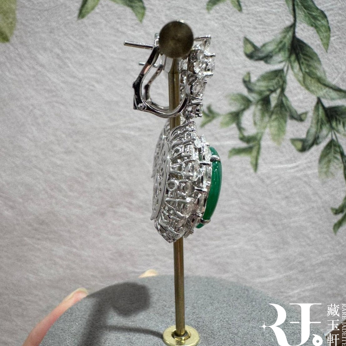 滿綠平安扣耳墜