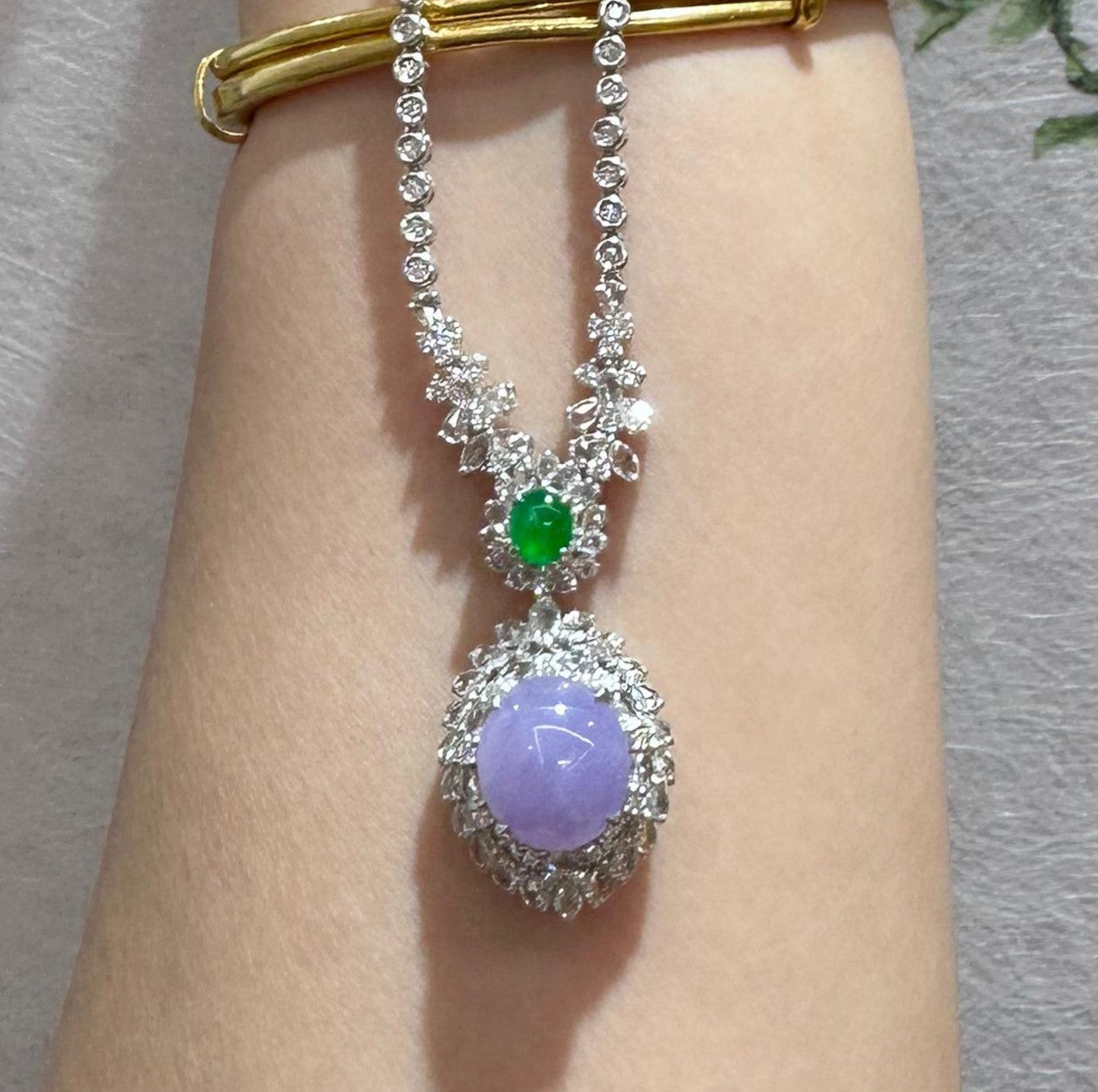 紫羅蘭蛋面項鍊