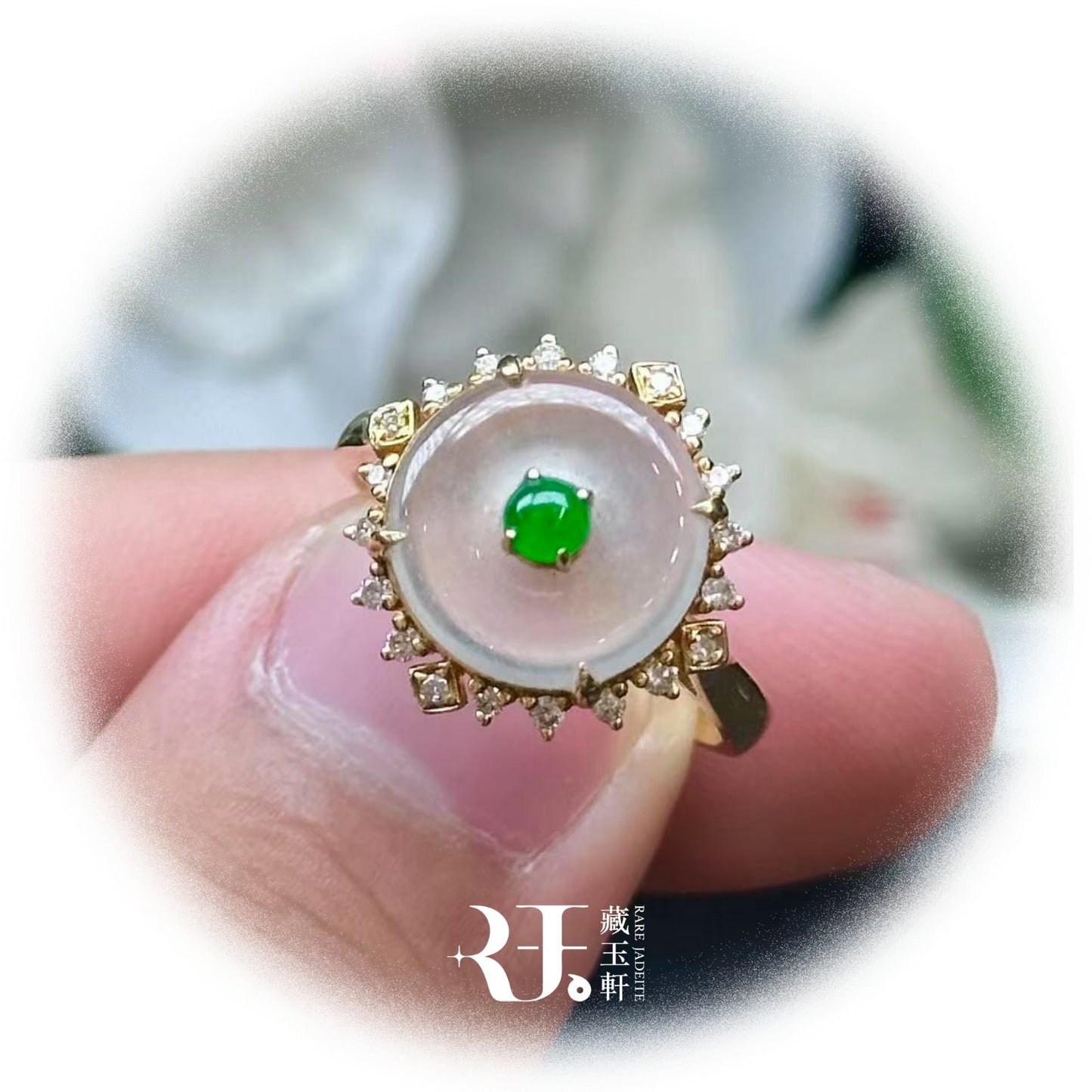 高冰平安扣戒指