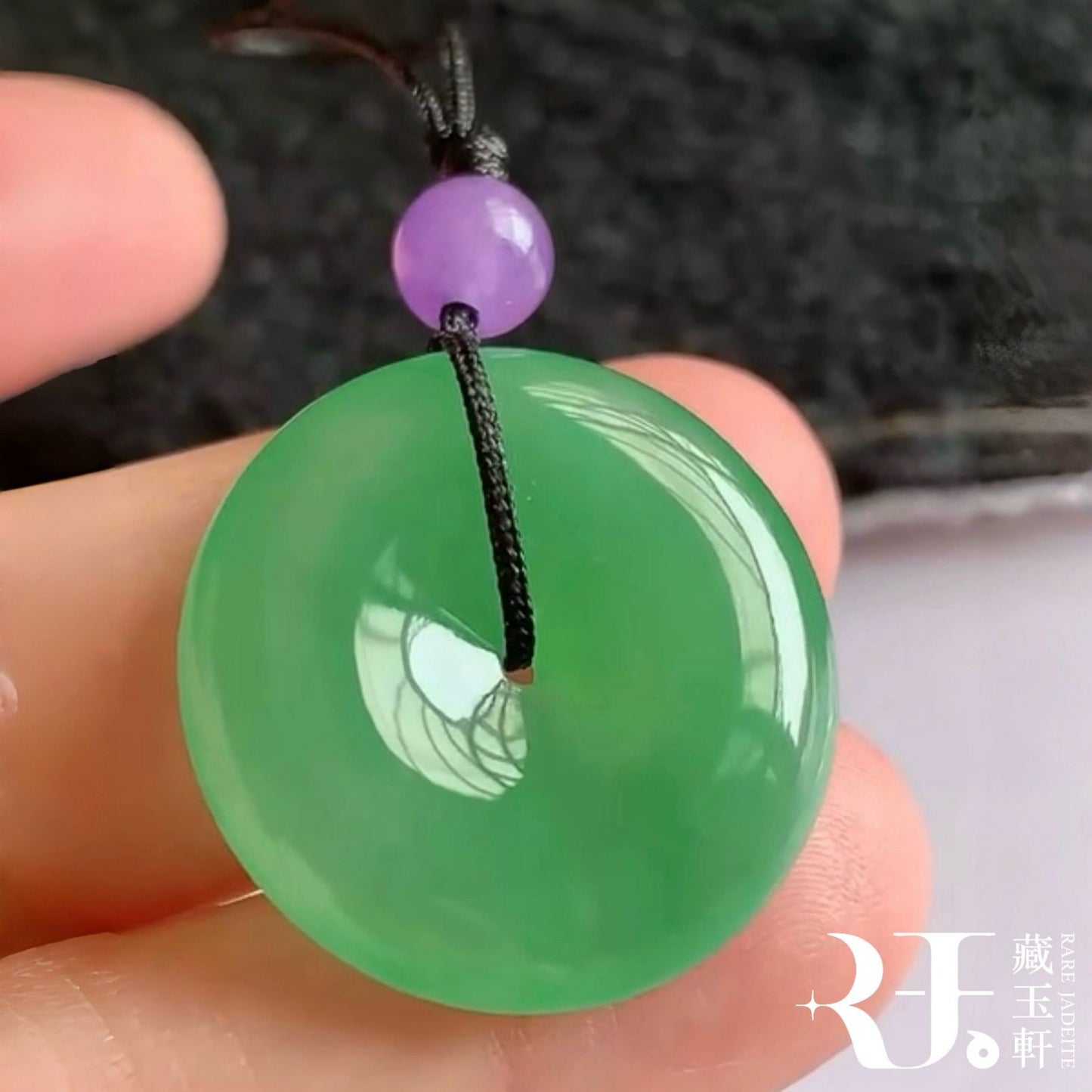 翡翠甜綠平安扣
