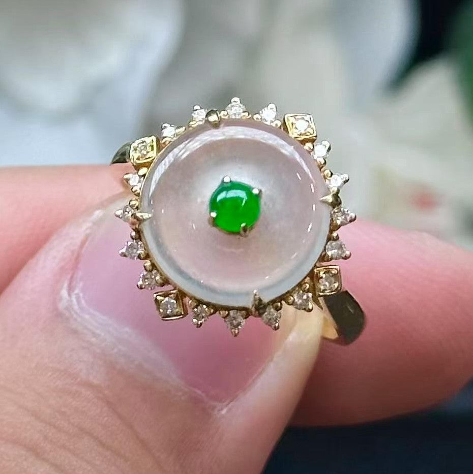 高冰平安扣戒指