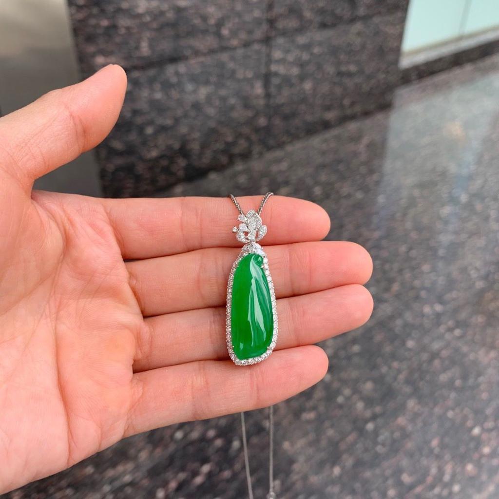 高冰陽綠福瓜吊墜