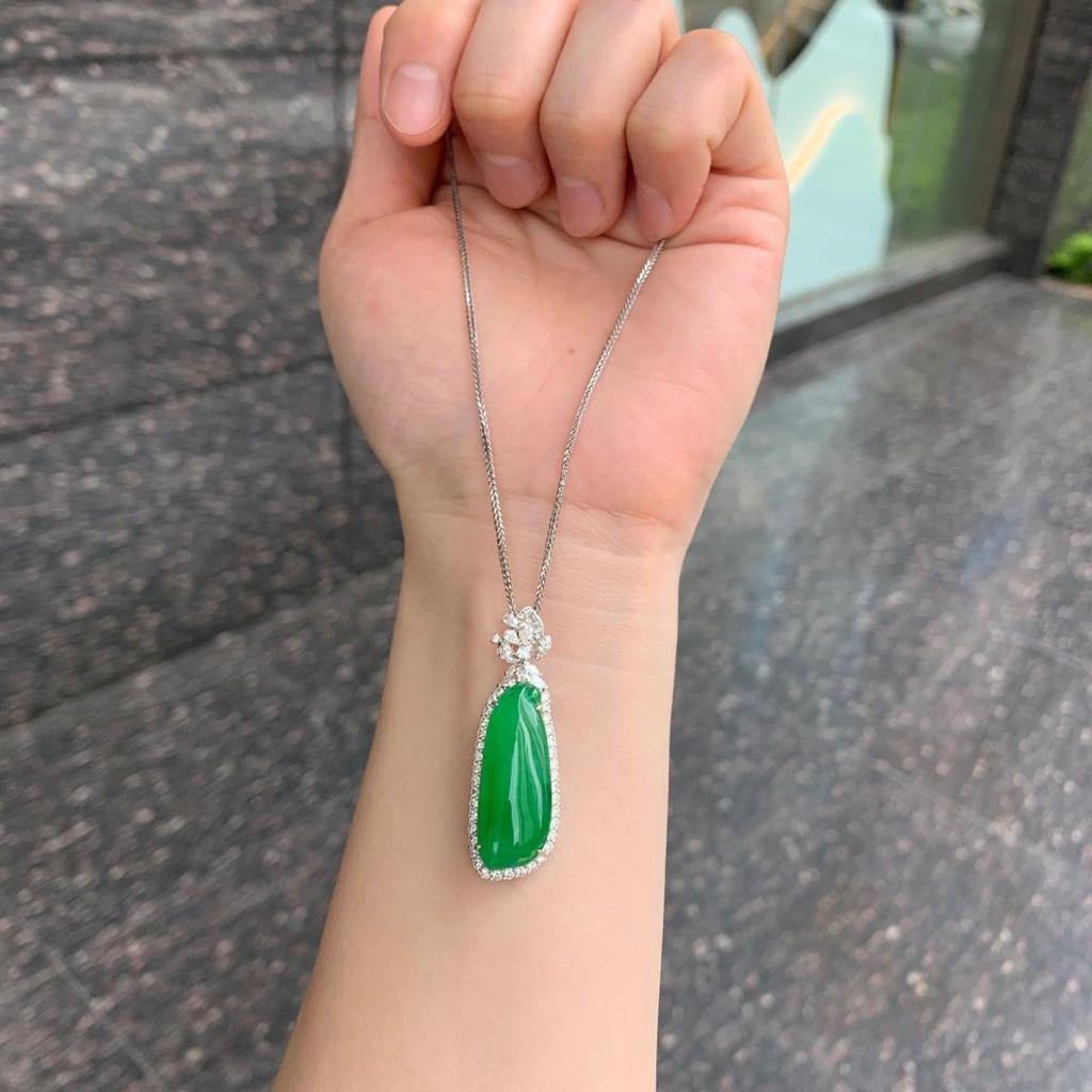 高冰陽綠福瓜吊墜