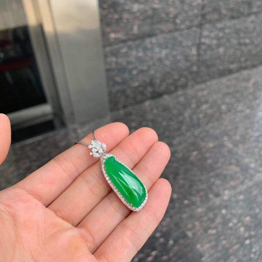 高冰陽綠福瓜吊墜