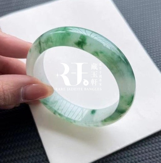 奶白冰飄花平安鐲
