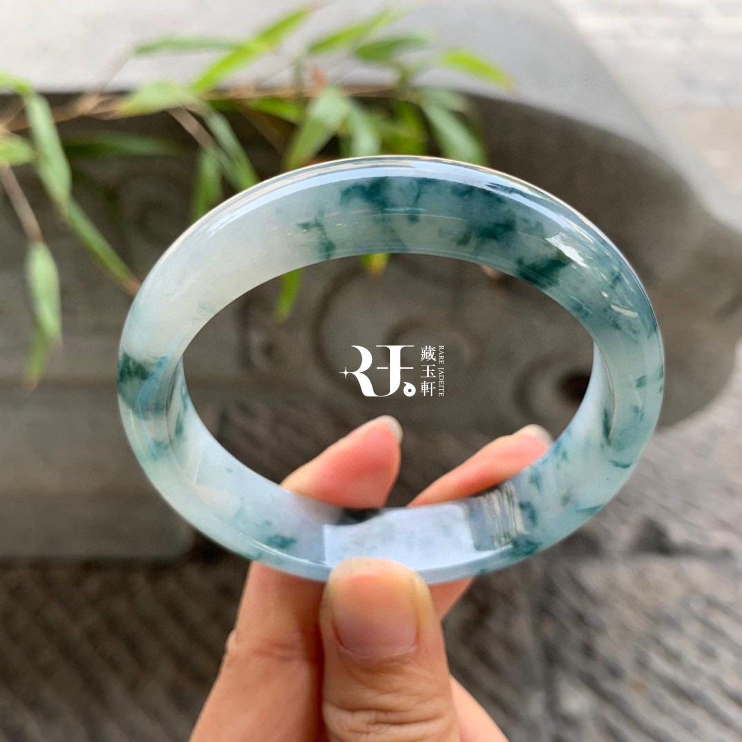 冰飄藍花正圈手鐲