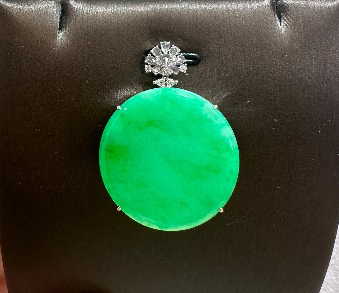 冰滿綠飄花圓牌