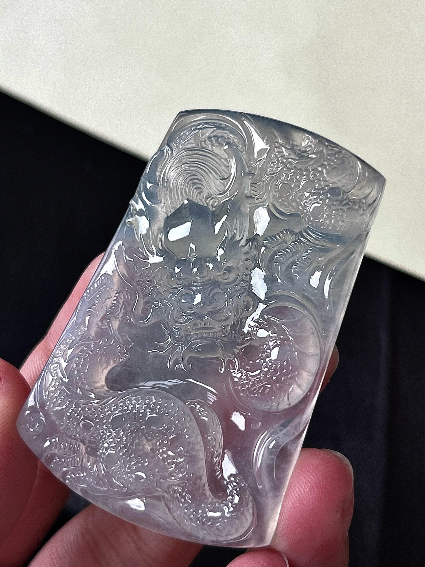 高冰翡翠大龍牌