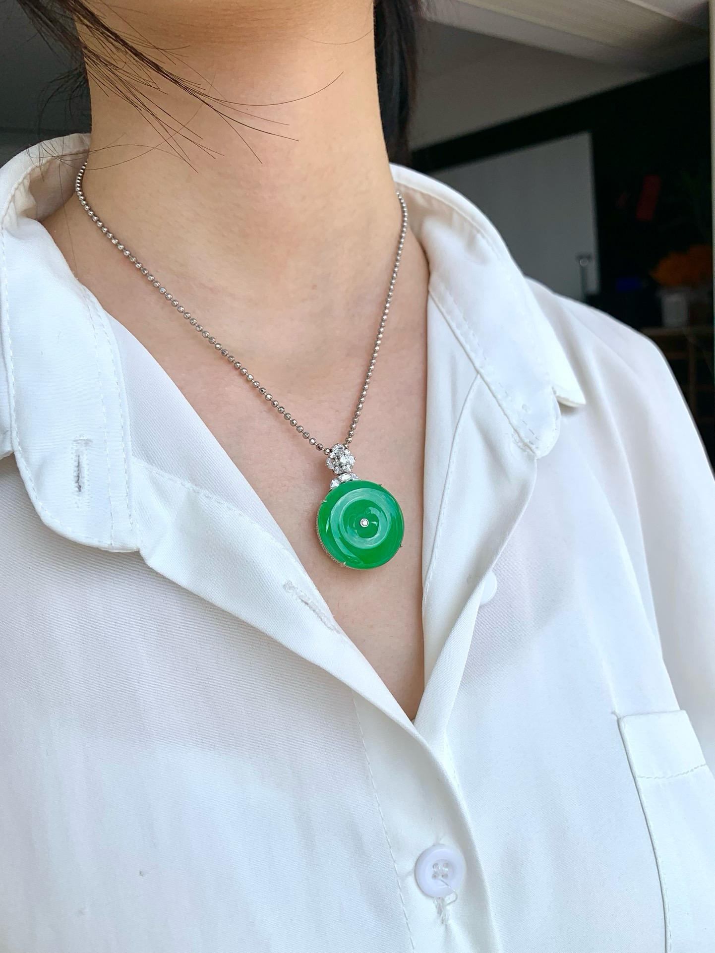 陽綠平安扣吊墜