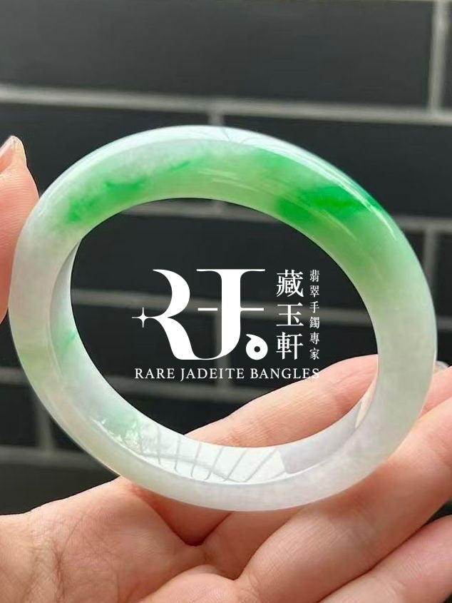 陽綠白底青平安鐲