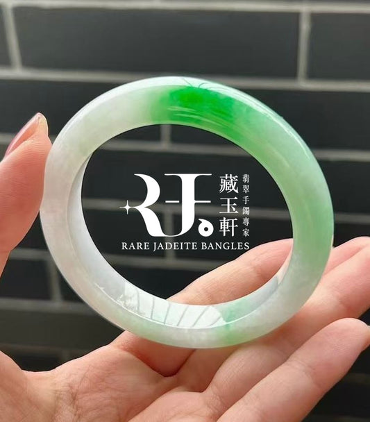 陽綠白底青平安鐲