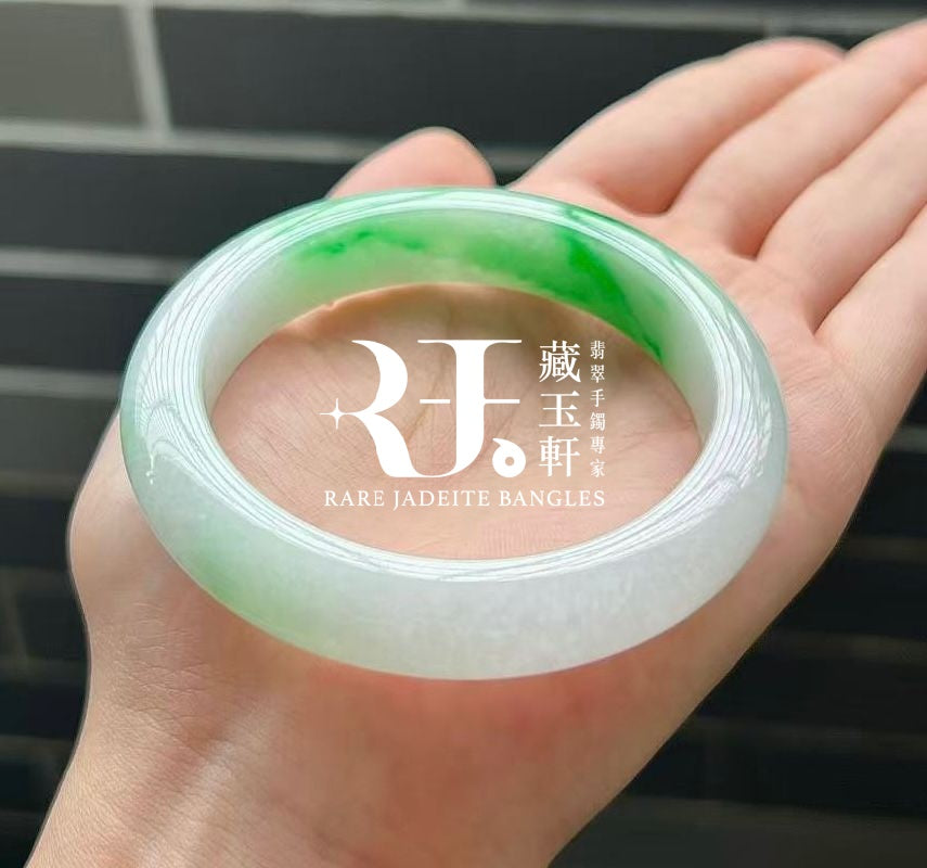 陽綠白底青平安鐲