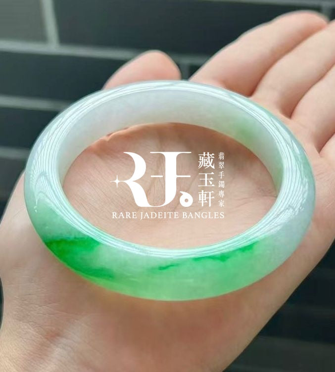 陽綠白底青平安鐲