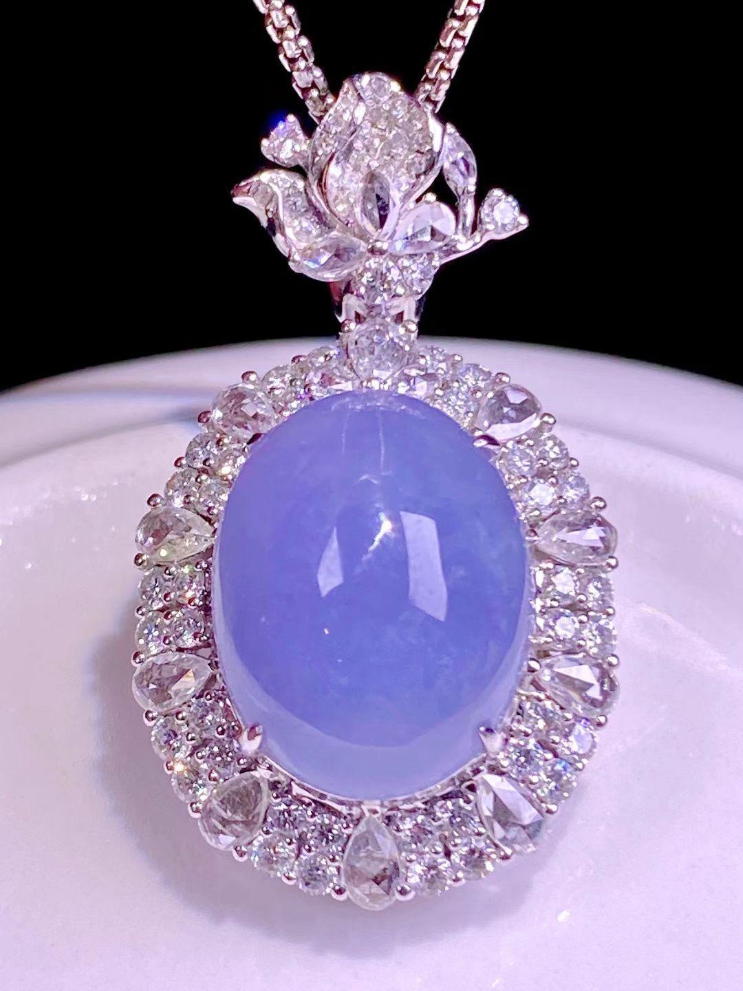 紫羅蘭蛋面吊墜