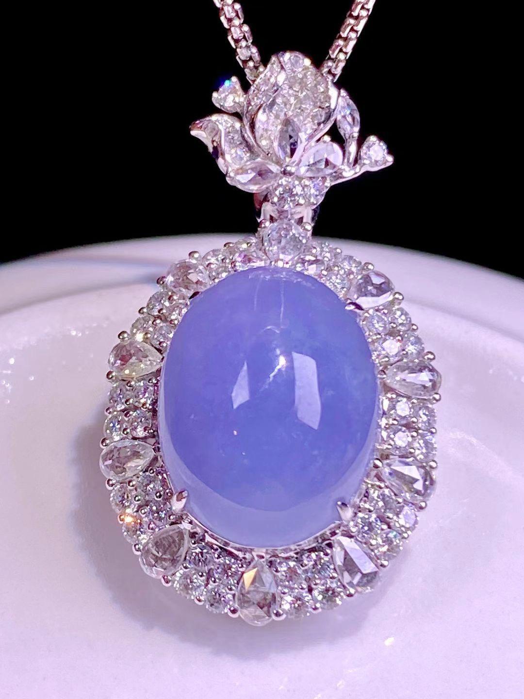 紫羅蘭蛋面吊墜