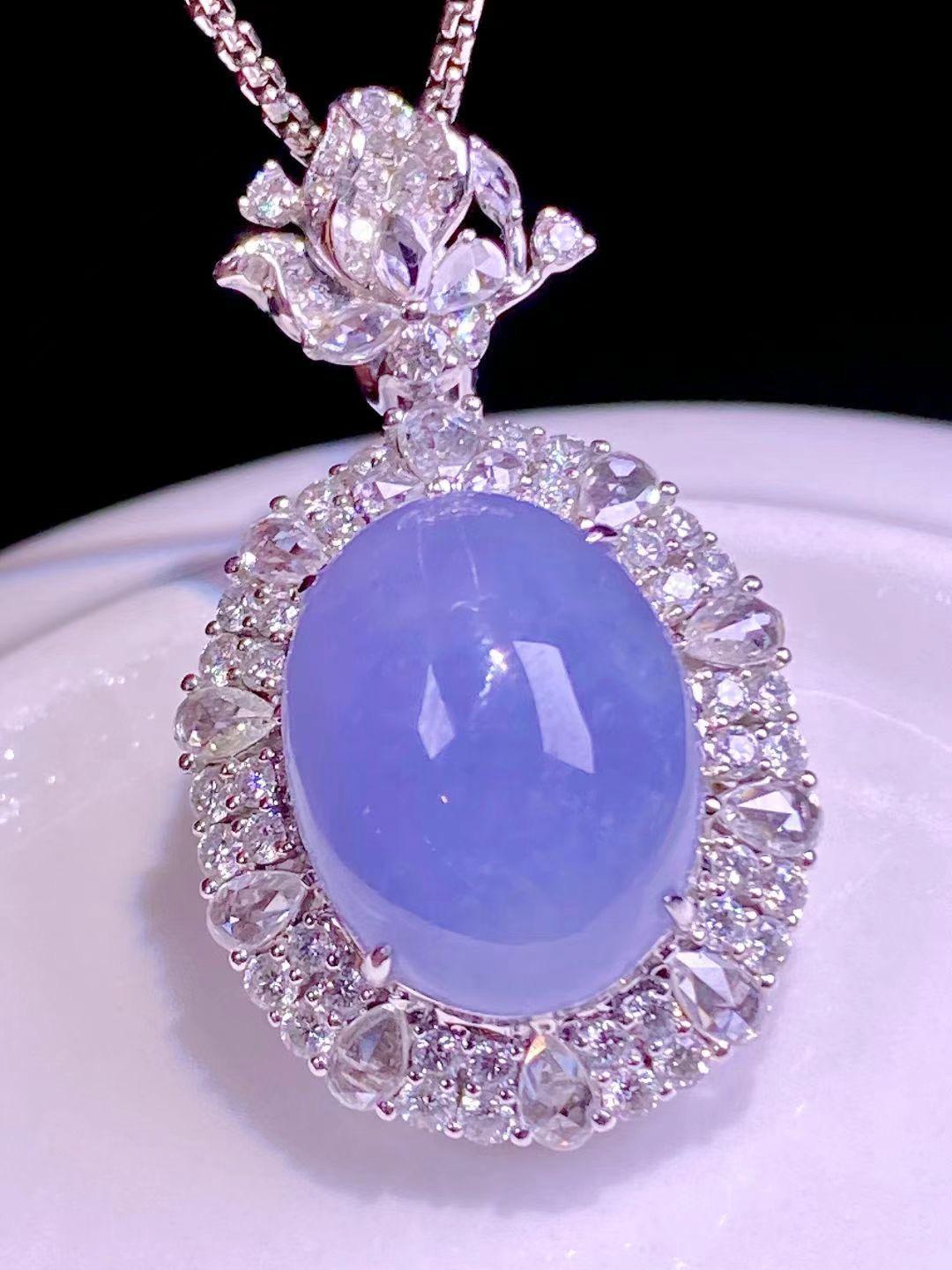 紫羅蘭蛋面吊墜