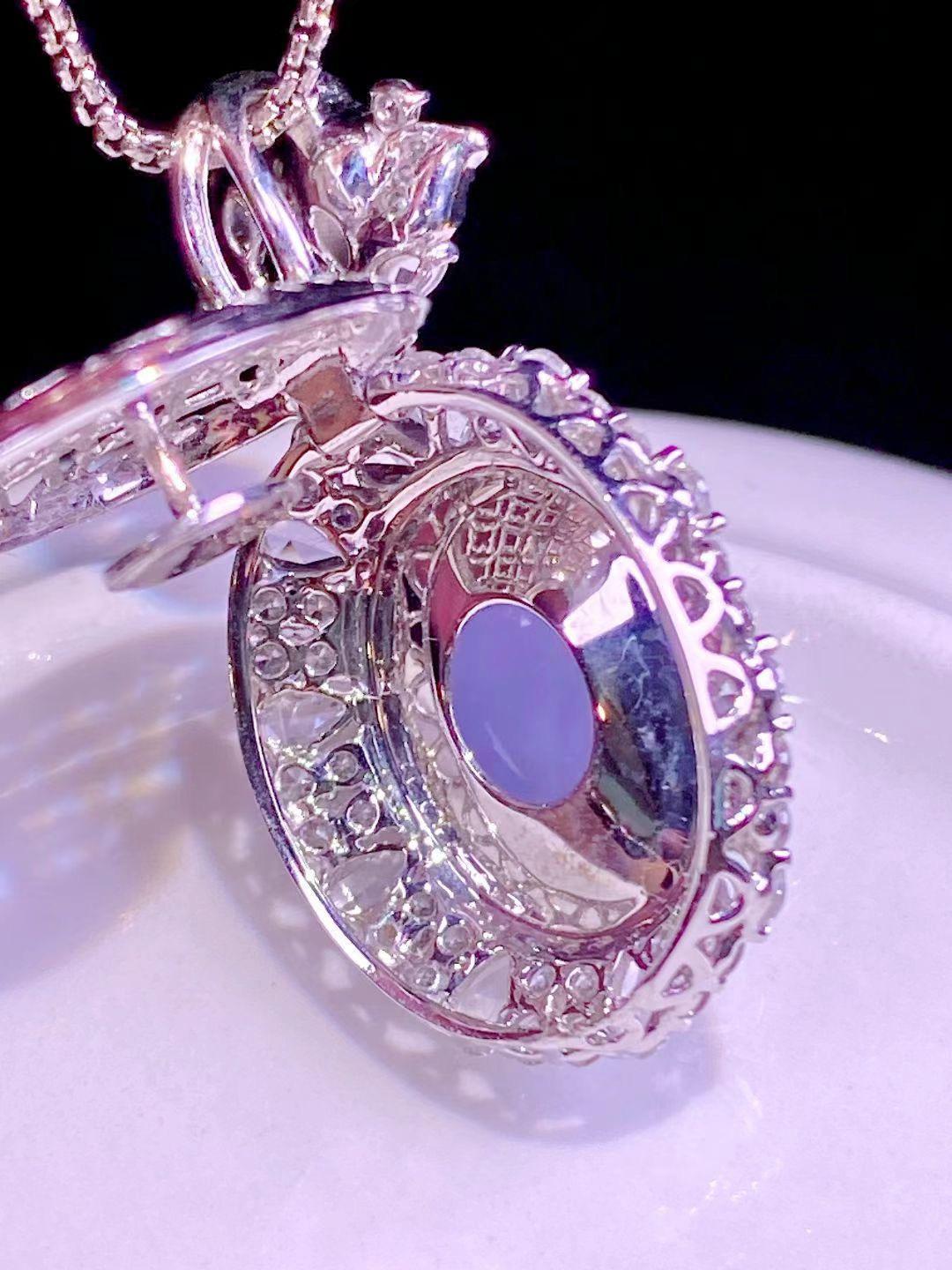 紫羅蘭蛋面吊墜