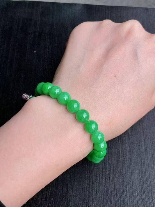 高冰陽綠翡翠手串