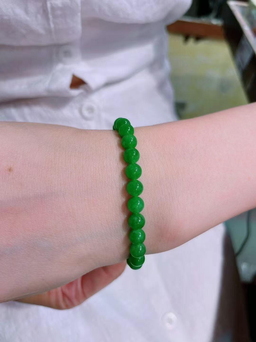 冰滿綠翡翠手串