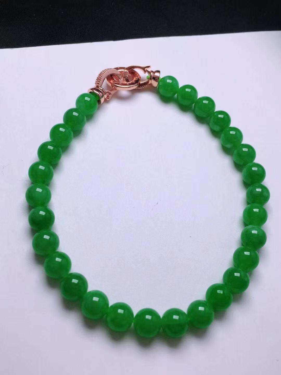 冰滿綠翡翠手串