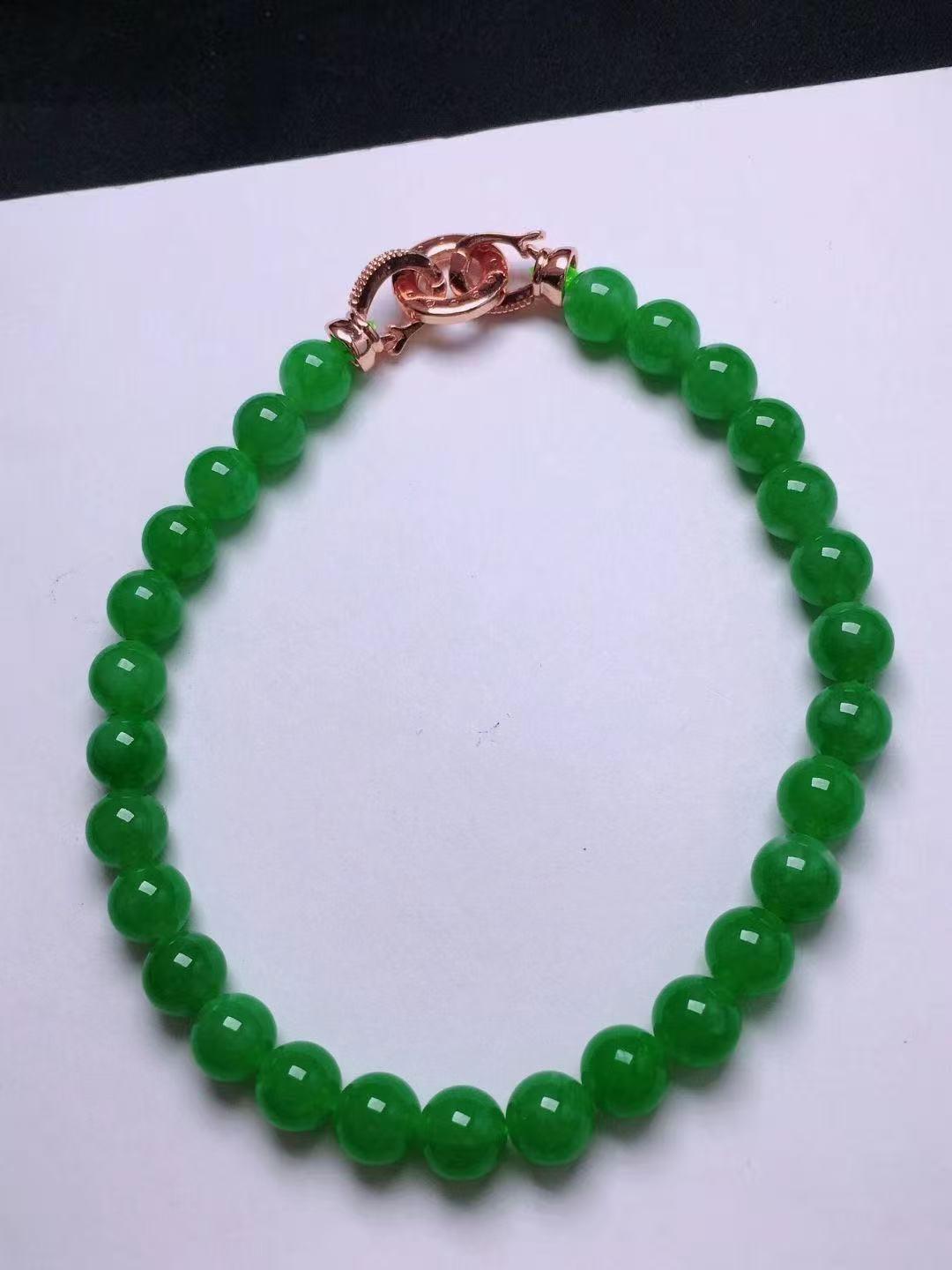 冰滿綠翡翠手串