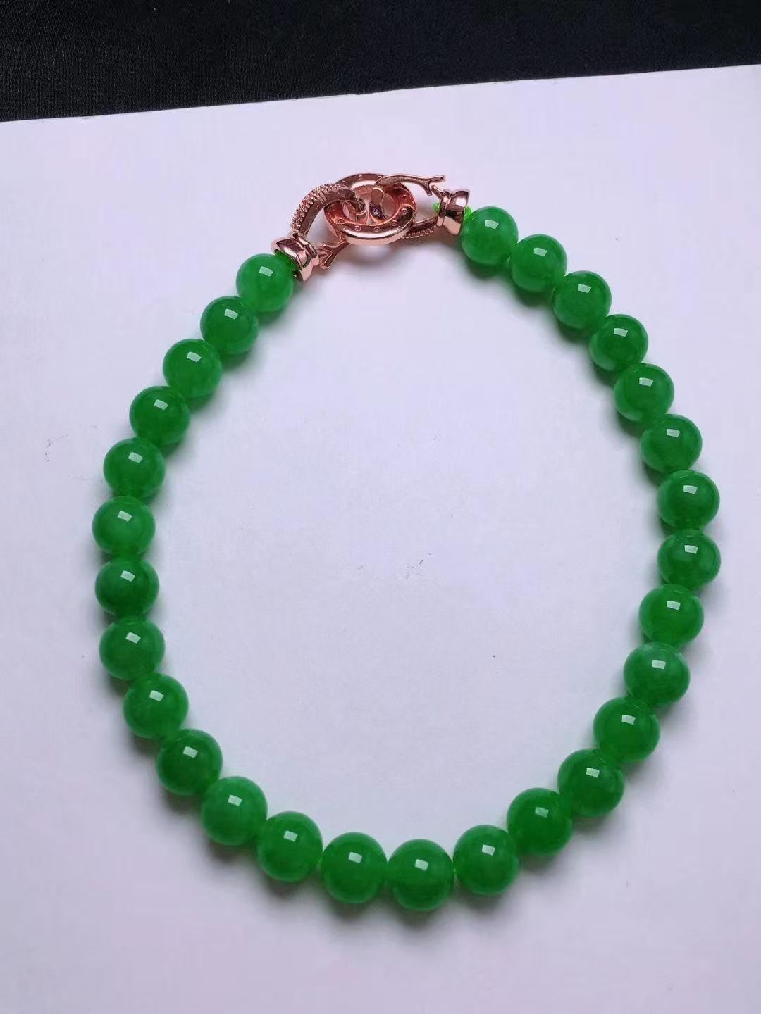 冰滿綠翡翠手串