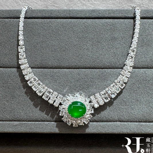 甜綠蛋面鎖骨鍊