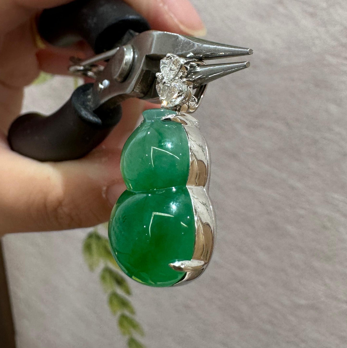 冰甜綠葫蘆吊墜