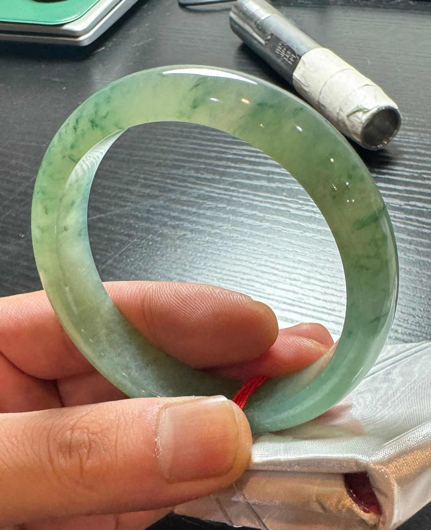 甜陽綠飄花平安鐲