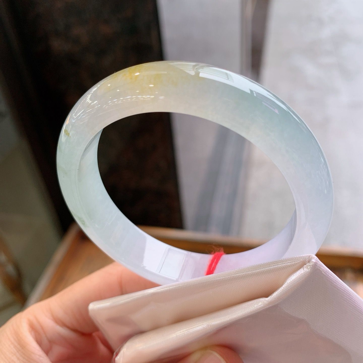 冰飄黃翡平安鐲