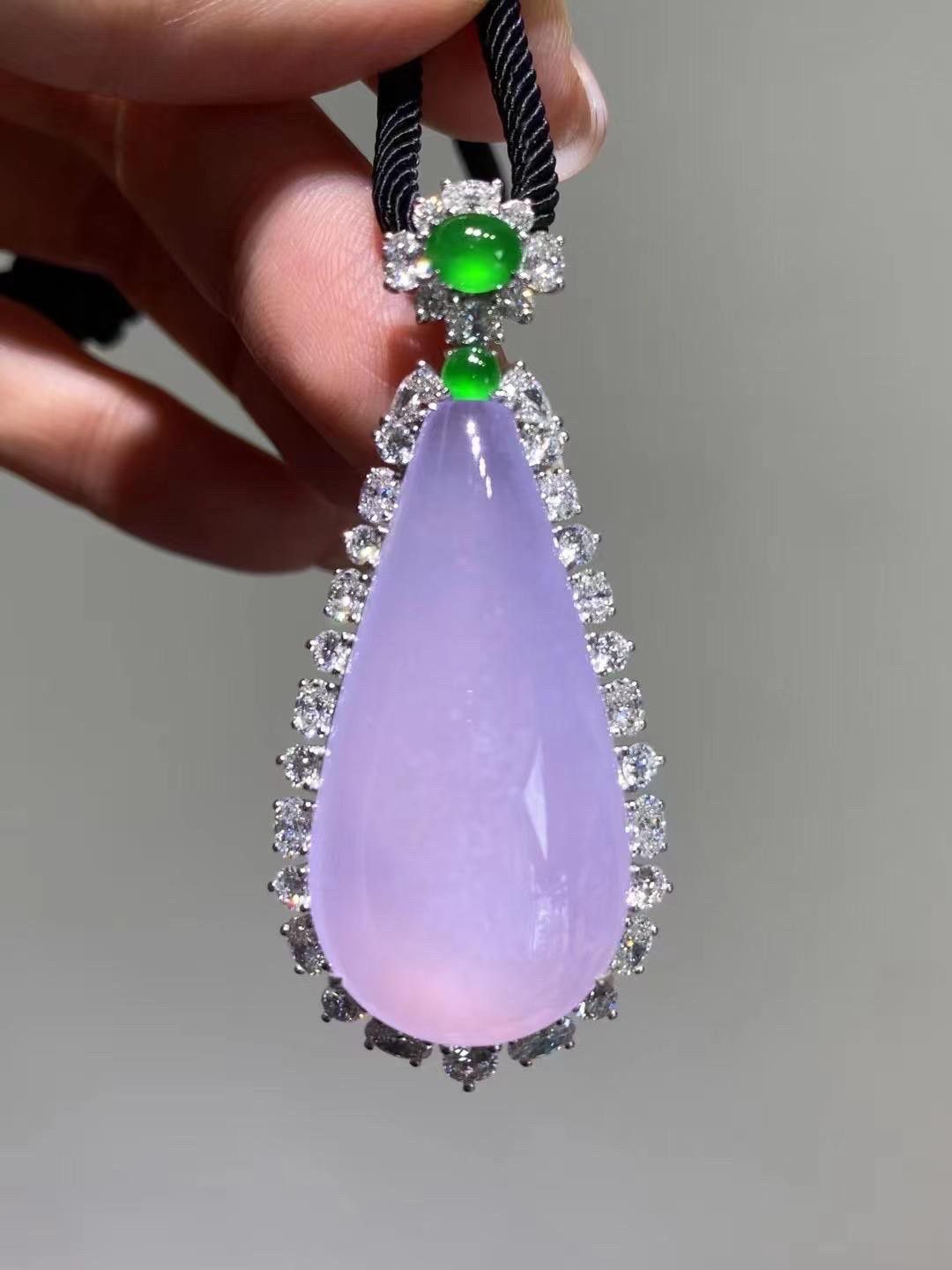 高冰紫水滴吊墜